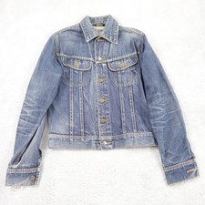 Vintage Lee Jeansjacke Damen Gr. S Blau Biker Trucker Denim Sanforized Anorak