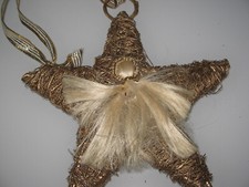 WEIHNACHTEN- STERN mit ENGEL- REISIG- GOLD- BRAUN