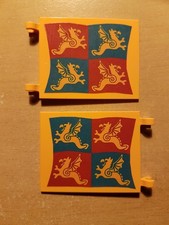 Castle Ritterburg Ersatz-Fahne 6x4 Flagge 2525px5 Orange  mit Drachen  6086  KO