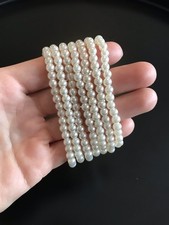 7 x Edles Perlenarmband Armband Perlen elfenbeinfarben Damen