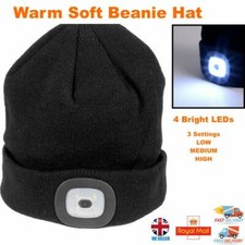 4 LED Strick Beanie Mütze