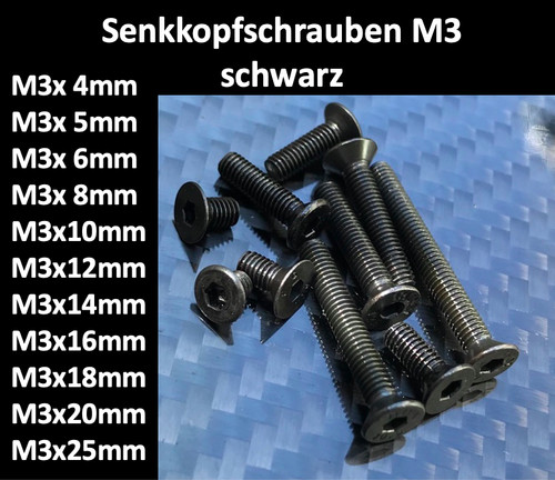 10x senkkopfschraube schwarz - senkkopfschraube,