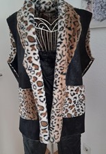 Weste Kunstleder Leofell kurz schwarz onesize Gr.ca 44,46