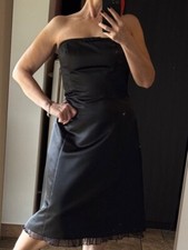 Kleid Satin - Gr. 40 - schwarz