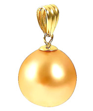 PERLFEKT goldene Südseeperle Südsee Anhänger Gold 585 RAR