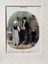 Honoré Daumier (1808-1879).                     Kolorierte Lithographie Selten!