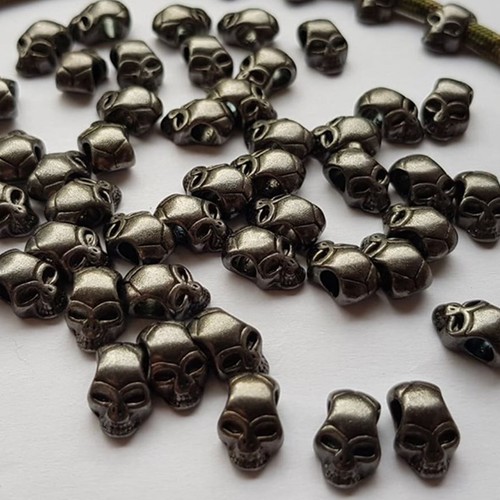 Großlochperlen totenkopf - x,