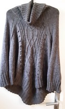 Superschöner Poncho H&M Strick graubraun Einheitsgröße