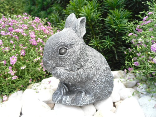 Steinfigur hase kaninchen - steinfigur,