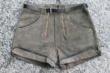 fineleders / Klasse kurze vintage Pfadfinder Lederhose - eine [H 44 & D 38]