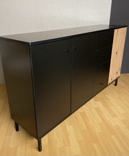 finori Sideboard Kommode Anrichte Monza schwarz Artisan Oak 160 x 90 x 40 cm