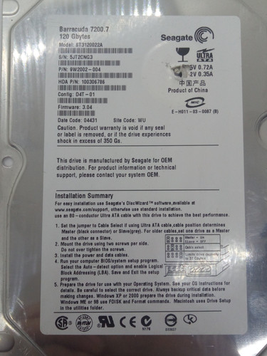 Seagate barracuda st3120022a - seagate,