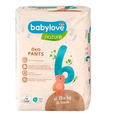 16 Stück Babylove nature Öko Pants Größe 6 XL 15+ kg Windeln Hypoallergen