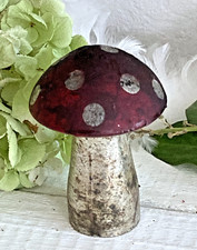 Pilz Fliegenpilz Glas Silber -