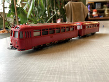 Schienenbus mit Hänger (alt) - rot - Eisenbahn - Spur H0 - Märklin - 27 cm lang