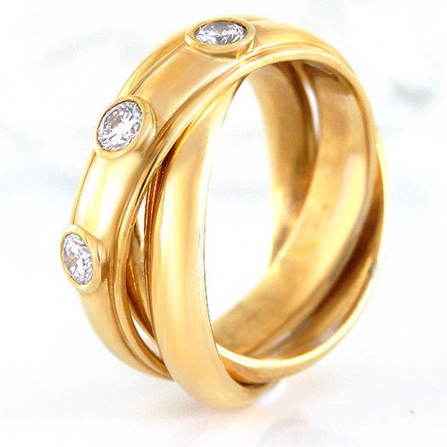 Diamant ring 750 gelbgold 18k - diamant,