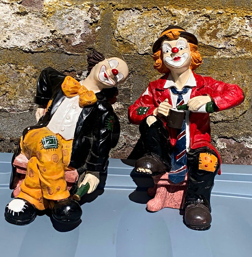 Dekofigur clown harlekin - 2x,