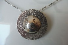 Sehr schöne, alte Kette mit gr. Anhänger  , 835 Silber , Weltkugel 