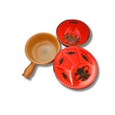 Fondue-Set mit 6 Tellern