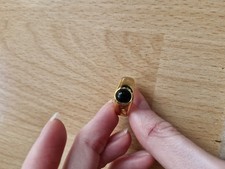 Luamaya Signet  Onyx Ring 14 Karat Vergoldet  , Wasserfest