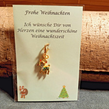 Weihnachtlicher Emaille Anhänger Rentier Charm Bettelarmband Tasche