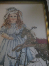 gobelin stickbild mit rahmen 32,5 x 21,5 cm, entspiegelt