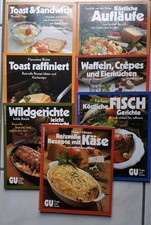 7 Rezeptbücher GU Küchen-Ratgeber / Fisch Käse Crepes Aufläufe Wild Toast Waffel