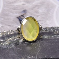 Prehnit Ring, 925er Silber