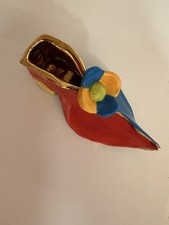 Mary Rose Young Pottery England Shoe Figurine Signed 2002 Keramik Schuh  