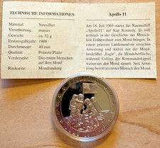 Gedenkmedaillen „Apollo 11 Mondlandung“ & „Eroberung des Weltraums“ – mit Zert