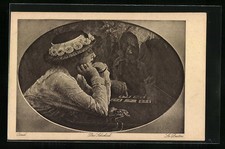 AK Das Schicksal, junge Dame lässt sich von Hellseherin die Kartenlegen 