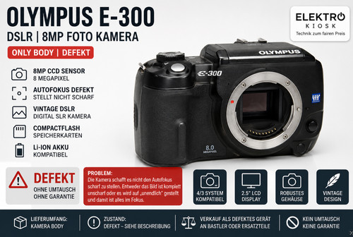 Olympus 300 dslr 8mp - e-300,