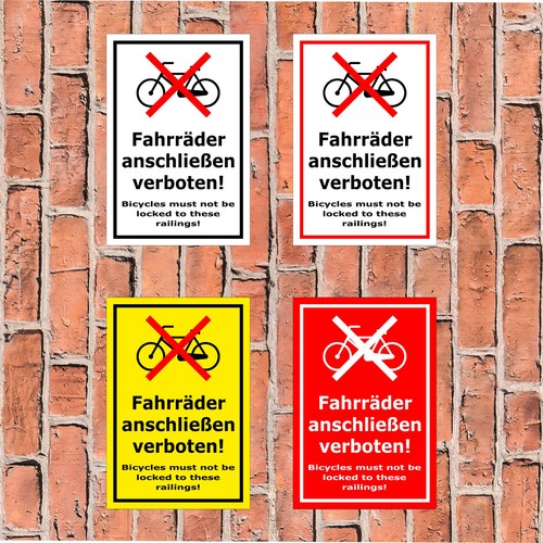 Schild fahrräder anschließen - schild,
