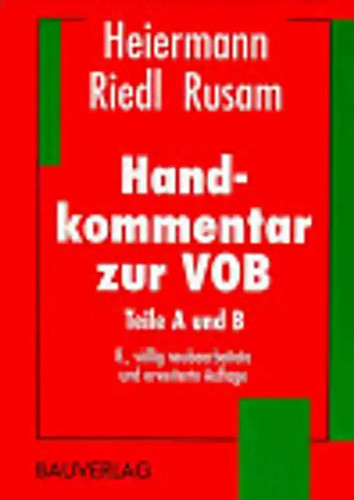 Handkommentar zur vob teile a - zur,