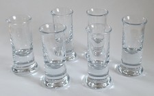 6 Schnapsgläser HOLMEGAARD Serie Nr. 5, alle mit Ritz-Signatur! TOP ERHALTUNG!