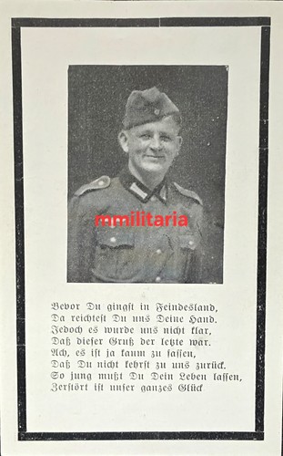 Sterbebild wwii grenadier - sterbebild,