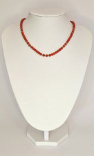 Halskette Damen Perlen-Kette aus roten Kunststeinen L: 38cm/ D: 12cm sehr schön
