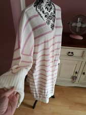 In The Style Maxiweste/Longweste Strick cream/rosa gestreift Gr. 42/44 L/XL/XXL
