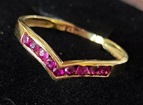 14k 585 gelbgold - ring, v-form