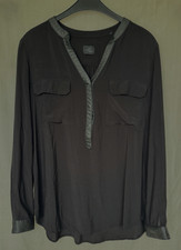 Opus Bluse Damen Hemdbluse Gr. 40 Schwarz Neu