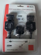 KVM Switch Micro, 2Port USB & VGA mit Fernbedienung neu & Originalverpackt LINDY