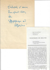 handgeschr. Manuskript Prof.Josef Pieper, kath.Philosoph +/siehe Text