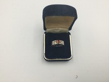 Retired Nomination Italy Stretch Ring mit 14k Gold Herz mit rotem Sonnenstein