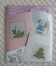 LANARTE Stickpackung / 3 Weihnachtskarten STICKEN / Kreuzstich - DMC Weihnachten