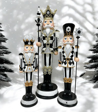 Nussknacker Schwarz Weiß Krone Zepter 33 - 38 - oder 50cm Cor Mulder Weihnachten