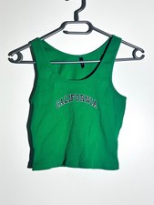 Damen Top ONLY Tank Top Grün mit Schriftzug Figurbetont Sportlich Sexy Neu