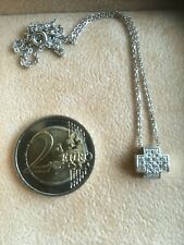 Collier 750 Weißgold Kreuz 12 Diamanten Brillanten Kette Goldkette 