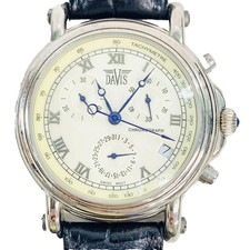 Edler DAVIS Chronograph mit Chronometer +Tachymeter Swiss Quarz Römische Ziffern