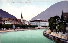 Ak Bad Ischl in Oberösterreich, Salzkammergut,  Esplanade, Fluss,... - 4883357