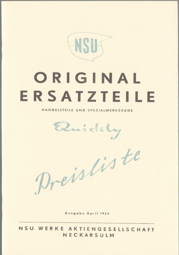 Ersatzteile preisliste nsu - -,